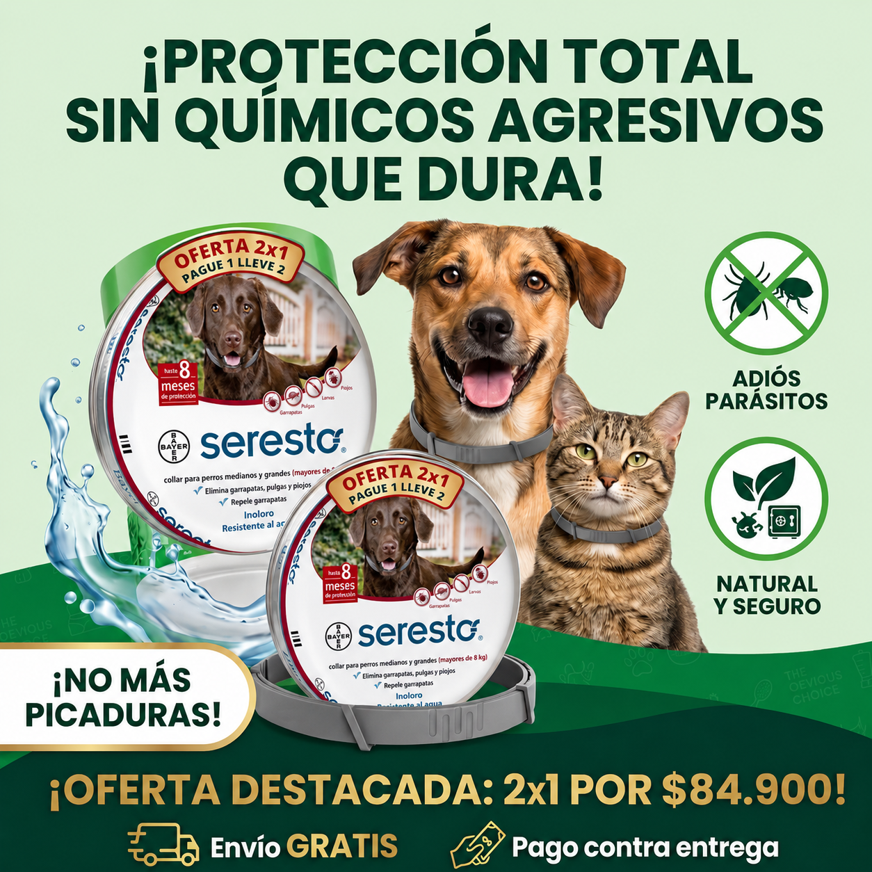 PROMO 2x1 🐾 Collar Antipulgas Natural para Perros y Gatos